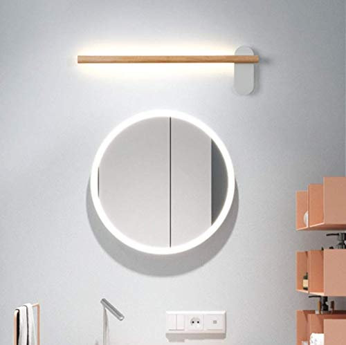 SSNCcNC Modern Holz Spiegellampe Make-up Spiegellicht Minimalismus Bad Spiegel Vorne Licht Schwenkbar LED 40CM Schminktisch Spiegelleuchte Antik Wandbild Badlampe Neutrales Licht 4500K 6W