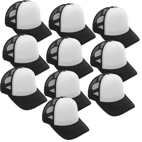 LIFKOME 10stücke Baseball-Kappen Aus Polyester Atmungsaktiv Sonnenbeständig Mesh Hut Für Outdoor-aktivitäten Blank Für Wärmeübertragung Leer