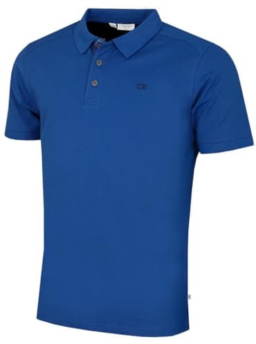 Calvin Klein Mens 2026 Campus 3 Button Ribbed Collar Golf Polo Shirt