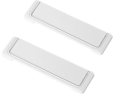 2 Pieces Flush Handles, White 128MM Hole Spacing Concealed Square Pull Ring Handles for Cabinet Doors with Screws, Suitable for Chest of Drawers.
