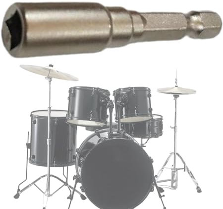 Schlagzeugschlüssel-Bit, Stahl-Trommel-Stimmschlüssel, Ersatz-Trommelbohrer, Magnetkopfbohrer, Trommelschlüssel, Ersatztrommel-Zubehör, Percussion-Hardware-Werkzeug für einfache Installation und