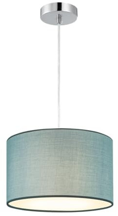 Zedelmaier Hängelampe Lampenschirm Deckenlampe Hängend mit Stofflampenschirm E27x1/Max.40w Hängelampe Wohnzimmer Schlafzimmer Esszimmer Schlafzimmerlampe Wohnzimmerlampe Pendelleuchte (Türkis, Φ30cm)