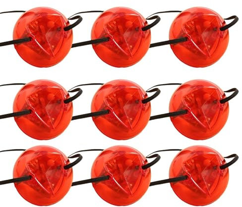 Générique Rudolph Nase – Clownnase | Reno Nase mit rotem Licht, beleuchtetes Zirkus-Clown-Nasen-Accessoire für Erwachsene, mehrfarbig, 9 pack