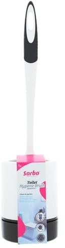 Sorbo Hygienische Toilettenbürste – Toilettenbürste mit Gummiborsten, hält weniger Schmutz fest, leicht ausspülbar, Flexible Borsten, WC-Bürste mit Halter