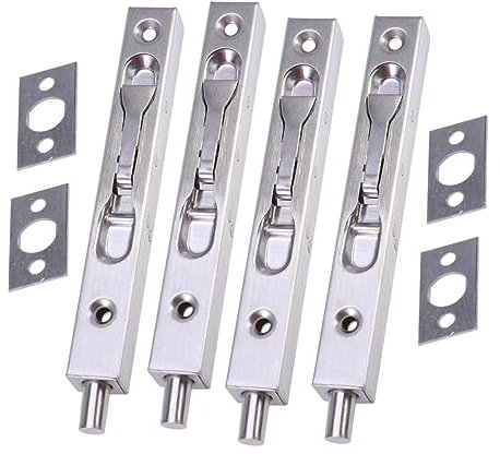 VILLCASE 4Stücke Türriegel Bolzenversicherung Für Brandschutztüren Einfache Installation Stabile Verbindung Sicherheitszubehör Für Zuhause Und Langlebig