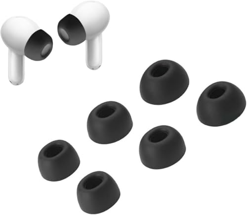 Zhixteu Auricolari per Redmi Buds 6 Pro, Buds 5 Pro, Auricolari in Gomma Morbida, 3 Paia (nero)