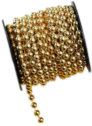 Perlenkette Für Weihnachtsbaum,10M Gold Perlengirlande,Christmas Decorations,Weihnachtsbaum Deko,Goldener Weihnachtsschmuck,Perlenband,Geeignet Für Weihnachts- Hochzeits-Und Partydekorationen (Gold)