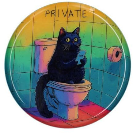 Love Trays, Dekotablett, XS, Motiv: Katze, rund, bunt 12,7x1x12,7cm