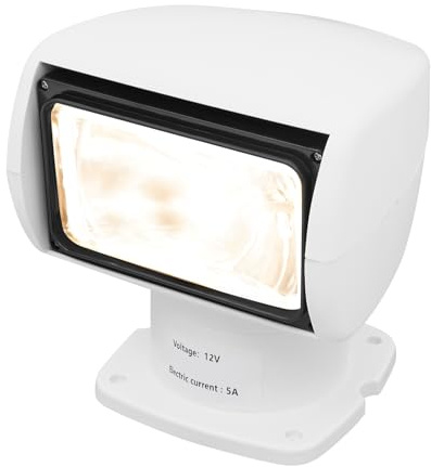 TouTToNG Phare de Recherche pour Bateau LED 100 W 3000LM, 320° Rotation Marine Yachts Projecteur de Recherche avec Télécommande IP65 4300 K, pour Véhicules Tout-terrain, VTT, Camions (12V)