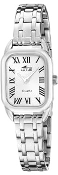 Lotus Damenuhr Analog aus Edelstahl 316l | Quarzwerk, Widerstandsfähiges Mineralglas, Wasserdicht 5 ATM 19039/7 -2GETHER, Silberfarbenes Zifferblatt