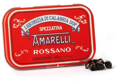 Amarelli Liquirizia Pura, Spezzatina in Lattina Rossa 40g - Gusto Intenso di Liquirizia Italiana, Senza Zuccheri Aggiunti