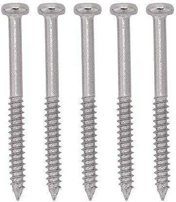 Dilwe 50 pcs Bass Pickup Schrauben, vernickelt Stahl, M3 x 36 mm, Premium, Nickel, Rundkopf, Rechtsgewinde, 50 Stück, JB Jazz Bass