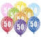 10 kunterbunte Luftballons 50 Geburtstag Ballon 50 Made in EU Größe 30cm Metallic Deko Luftballons 50. Geburtstag Frauen Männer Goldene Hochzeit Ballons 50