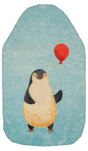 Mr. & Mrs. Panda Wärmflasche Pinguin Luftballon - Geschenk, Geschenkidee, Tagträume, Wärmflaschenbezug, Kinderwärmflasche, gute Laune, Wärmekissen,