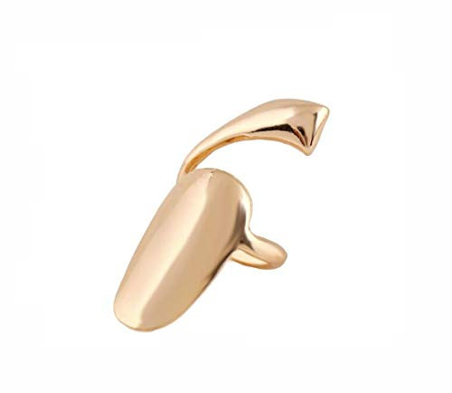 SYBL 6Pcs Gold Fingernails Rings Nail Art Retro Finger Tip Opening Rings Decoration for Gift