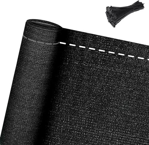 AufuN Zaunblende Schattiernetz Anthrazit 100 cm Tennisblende Sichtschutz aus HDPE 150 g/m², Zaun Windschutz Sonnenschutz Gewebe mit Kabelbinder für Sportplatz, Garten, Balkon (1 x 10 m, Anthrazit)