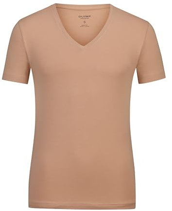 OLYMP Herrem Oberhemd Langarm Level Five - Jersey Hemd, Atmungsaktives Gewebe, NY Kent Kragen - Hemden Herren Modern Fit - Beige - S