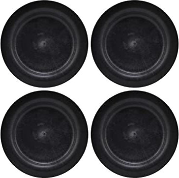 House Doctor 259190400 Plate, Serveur, Black, dia: 24 cm, 4 stk/pk Teller, Edelstahl