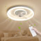 LED Ventilador De Techo Con Lámpara,silencioso lámpara de techo con ventilador,Con Mando A Distancia,Velocidad del aire regulable,3 Tonos de Luz,temporizador,Plafón lluminación, Ø50cm,A