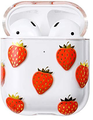 AKABEILA Compatibile con Apple AirPods 2 custodia per AirPods, con motivi carini, custodia rigida per Airpods in policarbonato trasparente, antiurto [LED frontale visibile] protezione completa,