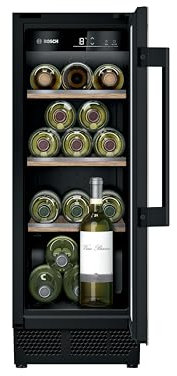Bosch Home & Kitchen Appliances Bosch KUW20VHF0G Serie 6 Built-under Wine Cooler with Glass Door, Adjustable Temperature & Reversible Hinge 82 cm H x 30 cm W
