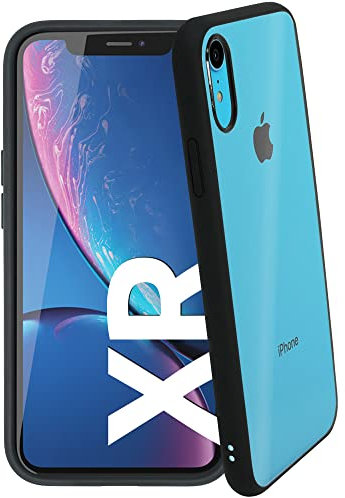 se® HARDCASE für iPhone XR Hülle - Transparente Schutzhülle - Schwarzer Softframe - Kratzfest - Stoßfestigkeit - Handyhülle iPhone XR case - Cover durchsichtig