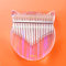 TREELF Kalimba Daumenklavier 21 Tasten Niedliche Katze Acryl Regenbogen Klar Transparent Tastatur Finger Klavier Musikinstrumente,Geschenke für Kinder und Erwachsene Anfänger