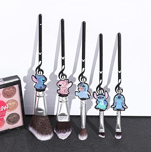 5-teiliges Make-up-Pinsel-Set, einfaches Rouge, Lidschatten, Kosmetikpinsel-Set für tägliches Make-up, Schwarz