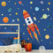 wondever Wandtattoo Raketen Weltraum Wandaufkleber Planeten Sonnensystem Wandsticker Wanddeko für Kinderzimmer Babyzimmer Spielzimmer