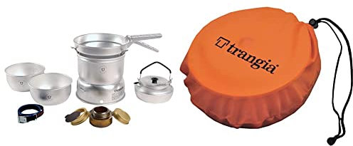 Trangia 27 Cookset With Kettle & Spirit Burner & Series Stove Bags, Size 27 - Orange