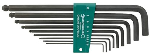 Stahlwille Set di cacciaviti angolari a testa sferica 10767H/9, 9 pezzi, 1,5-10 mm 96432603 (cacciavite angolare, chiavi a brugola, set di chiavi a brugola a testa sferica, set di chiavi esagonali)