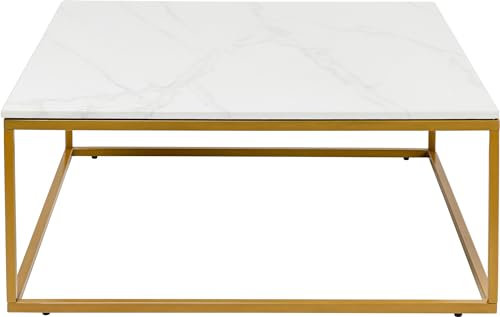 Kare Design Couchtisch Key West Gold, Beistelltisch, Ablage, luxuriös, 90x90cm