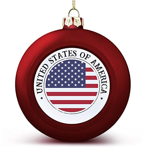 Weihnachtskugeln der Vereinigten Staaten von Amerika Weihnachtskugeln Ornamente Weihnachten Vereinigten Staaten von Amerika Nationalflagge Hängende Kugel Dekorativ für Weihnachtsbäume, Urlaubsparty,