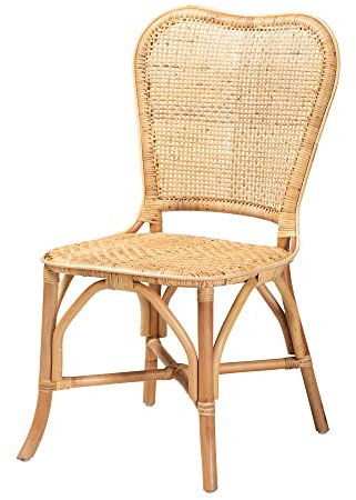 bali & pari Irene Moderner Esszimmerstuhl aus natürlichem Rattan, Bohemian-Stil