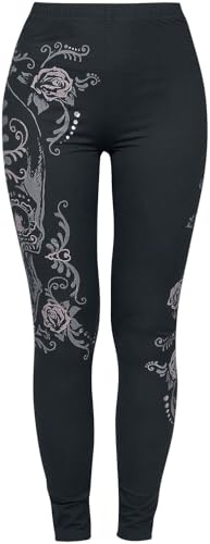 Rock Rebel by EMP Damen schwarz-rote Leggings mit Alloverprint
