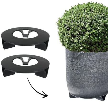 terraced® - 2er Set - Untersetzer Blumentopf – Farbe: Schwarz - Rund - 16cm Durchmesser - Recycling Material - Made in Germany