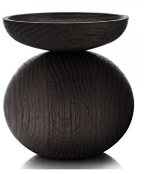 Applicata Shape Bowl vase, Black Stained aok, H 14 cm x Ø 13 cm