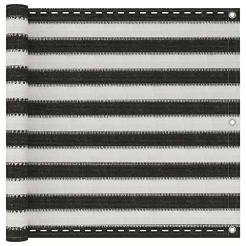 VACARX Balkonwand HDPE 90x600 cm anthrazit und weiß, Artikelfarbe - anthrazit und weiß