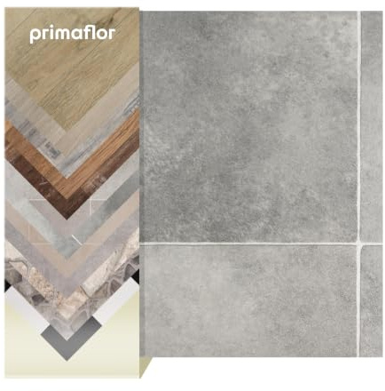 Primaflor PVC Bodenbelag Tronto | 200x1150 cm | Fliese Florenz 2,00 m | Fliesenoptik, 1,9 mm stark, R10, antistatisch, für Wohnräume, Büro, Feuchträume, Messe und Event