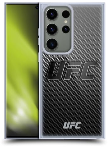 Head Case Designs Offizielle UFC Kohlefaser Logo Gelhülle [Militärischer Schutzgrad] Kompatibel Mit Samsung Galaxy S23 Ultra 5G Und Kompatibel Mit MagSafe