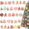 32 Stück Weihnachtsbaumschmuck Donut Süßigkeiten Lebkuchenhaus Weihnachtsmann Schneemann Holz Ornamente für Weihnachten Winter Neujahr Party