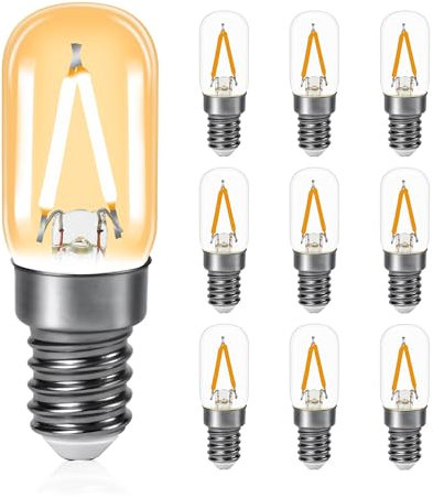 DSLebeen E14 LED Warmweiss Glühbirne Kühlschranklampe 2W 250LM Ersatz Glühlampe 25W, 2700K Mini LED Birnen für Nachtlicht, Salzlampe, Kronleuchter Nicht Dimmbar 230V AC 10 Stück
