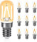 DSLebeen E14 LED Warmweiss Glühbirne Kühlschranklampe 2W 250LM Ersatz Glühlampe 25W, 2700K Mini LED Birnen für Nachtlicht, Salzlampe, Kronleuchter Nicht Dimmbar 230V AC 10 Stück