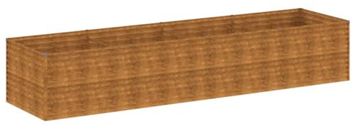 vidaXL Hochbeet, Wetterfest Pflanzkasten mit viel Platz, Pflanzkübel Blumenkasten für Balkon Garten, Blumenkübel Gemüsebeet, 386x100x69 cm Cortenstahl
