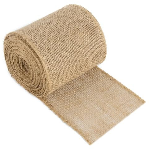 Hydrogarden Juteband 5cm Breit, 20M Burlap Vintage Geschenkband, Sackleinen Decoband für Handwerk, Hochzeitdeko, Weihnachten, Herbstkranz