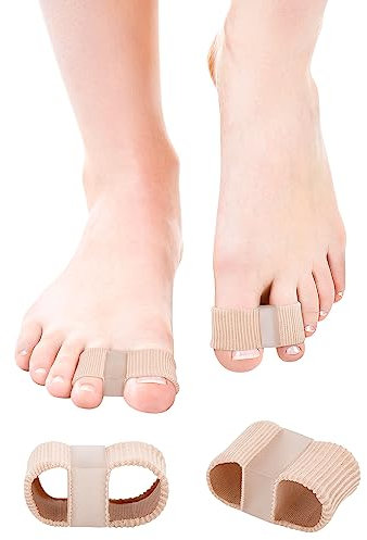 Gel Toe Spacers Bunion Correct for Women Men, Toe Separators for Bunion Correction, Hammer Toe Straightener Toe Spreaders with 2 Elastic Toe Loops and Soft Gel Pads, Good for Toe Pain Relief (L)