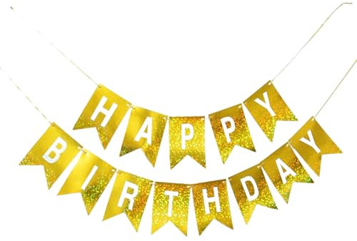 Goiern® Happy Birthday Girlande, Gold Geburtstagsdeko, Banner - Perfekte Geburtstagsfeier Dekoration