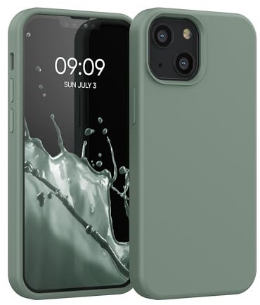 kwmobile Case Compatible with Apple iPhone 13 mini Case - TPU Silicone Phone Cover with Soft Finish - Rainwashed Green