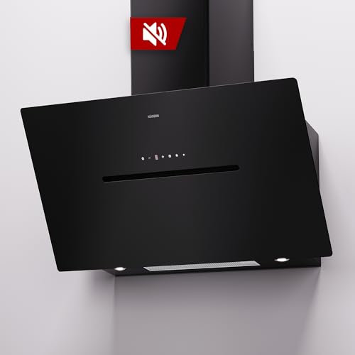 RADIALITIC KÜGERR patentierte Leisetechnologie | D8S90UP1G | 90cm leise Wand-Dunstabzugshaube | ab 35 dB - bis 765 m³/h | Abluft - Umluft | 2 Jahre Garantie | Glas | LED