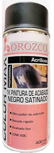 Pintura Negro Satinado Acrílica en Spray 400 ml.